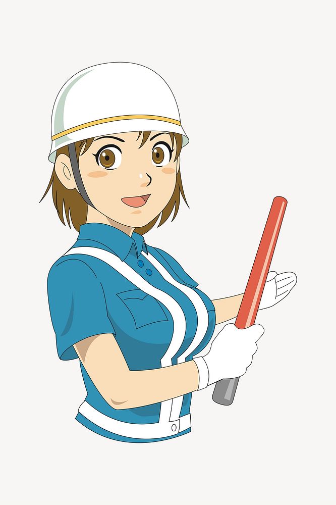 Female builder clipart illustration vector. Free public domain CC0 image.