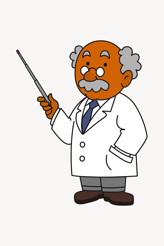 Professor illustration. Free public domain CC0 image.