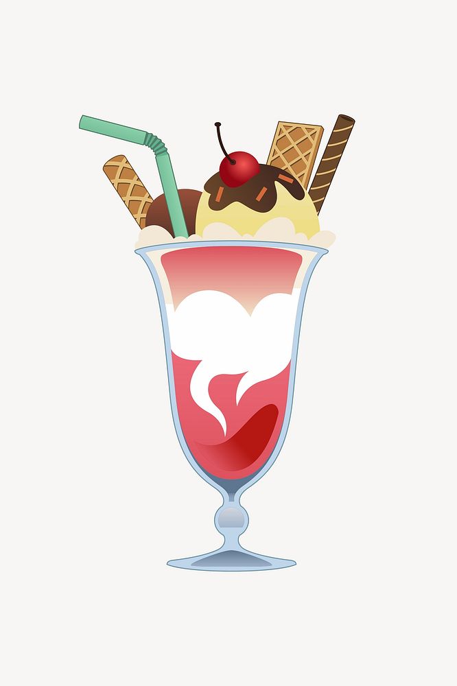 Ice cream collage element vector. Free public domain CC0 image.