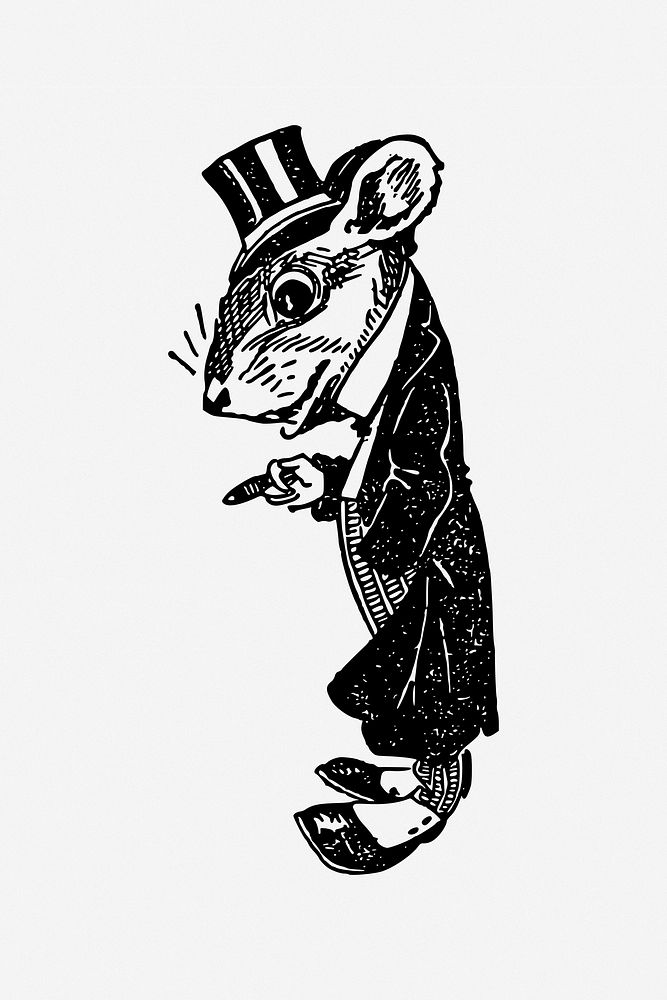 Mouse character illustration. Free public domain CC0 image.