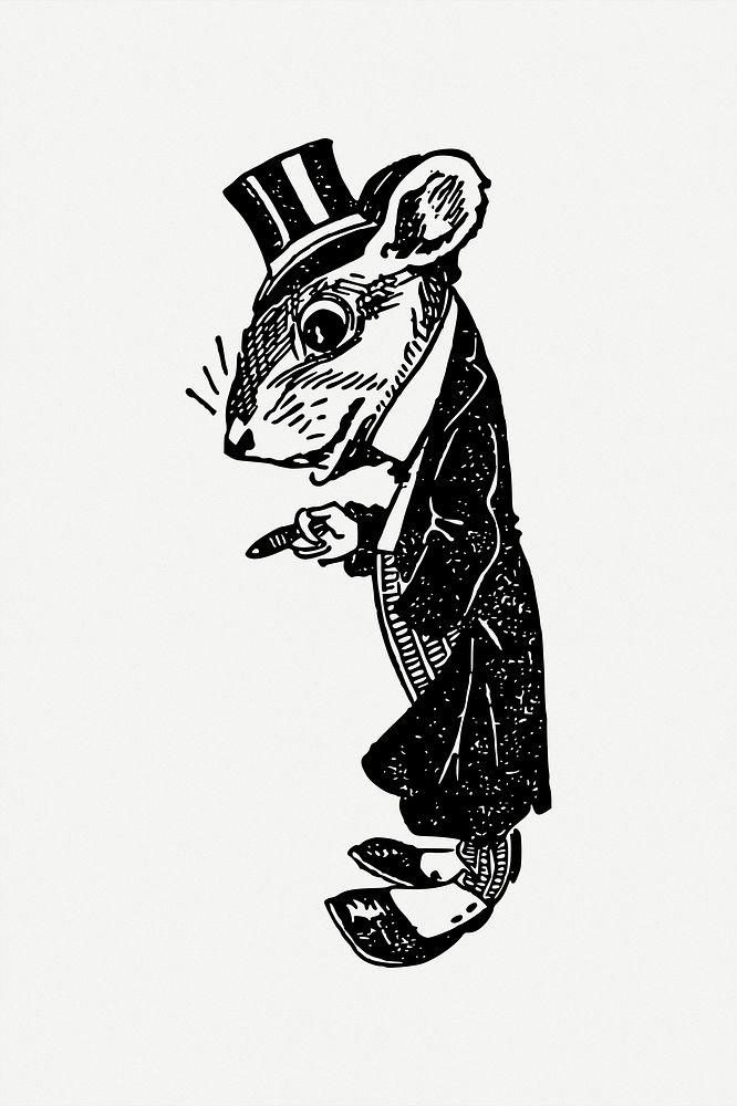 Mouse character clipart illustration psd. Free public domain CC0 image.
