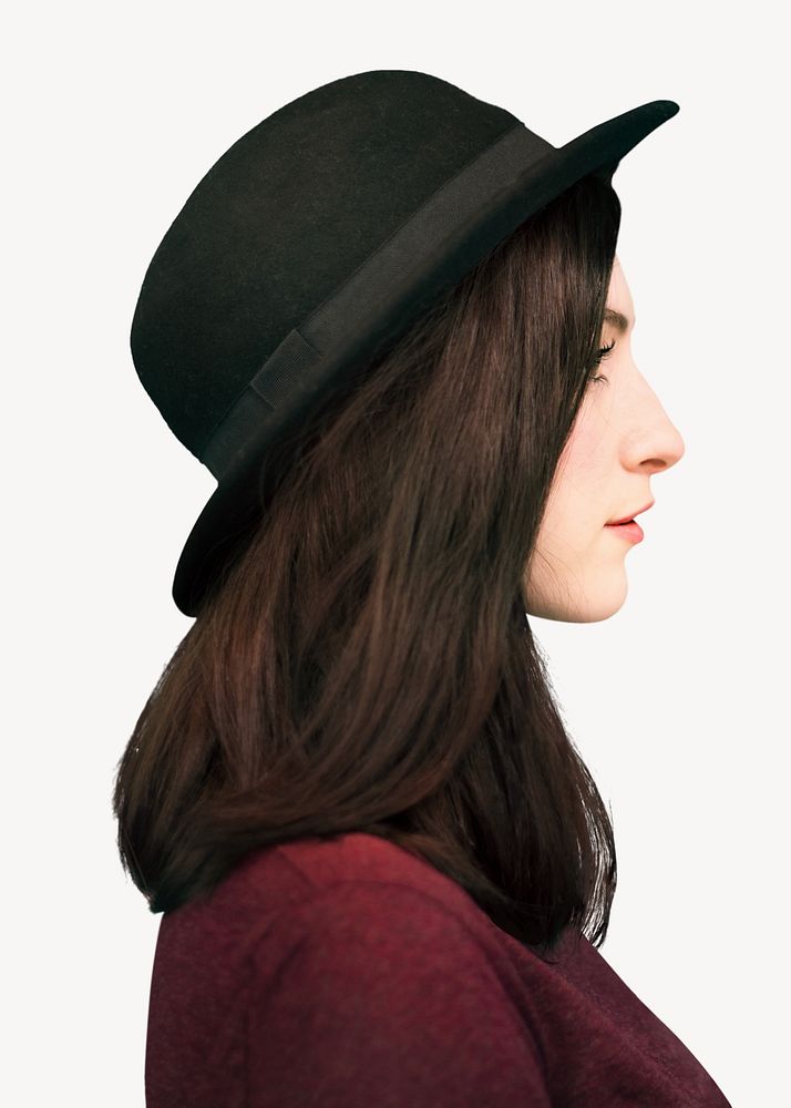 Woman with hat isolated design