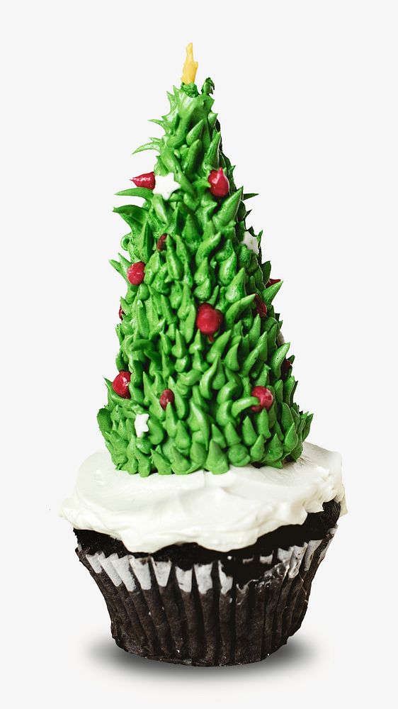 Christmas cupcake isolated design