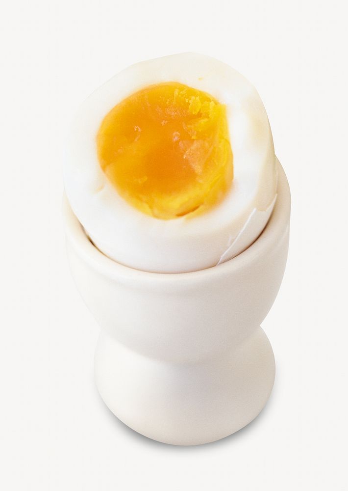 Boiled egg collage element, food & drink isolated image