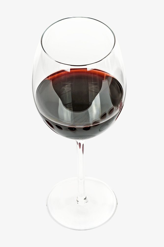 Red wine glass, isolated image