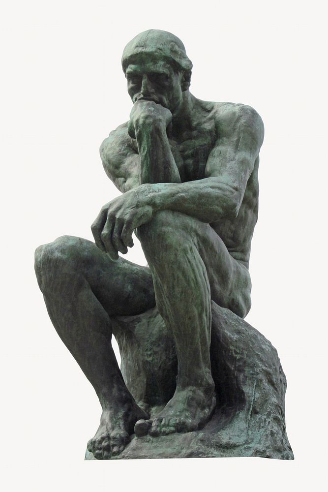 Thinker statue, isolated image