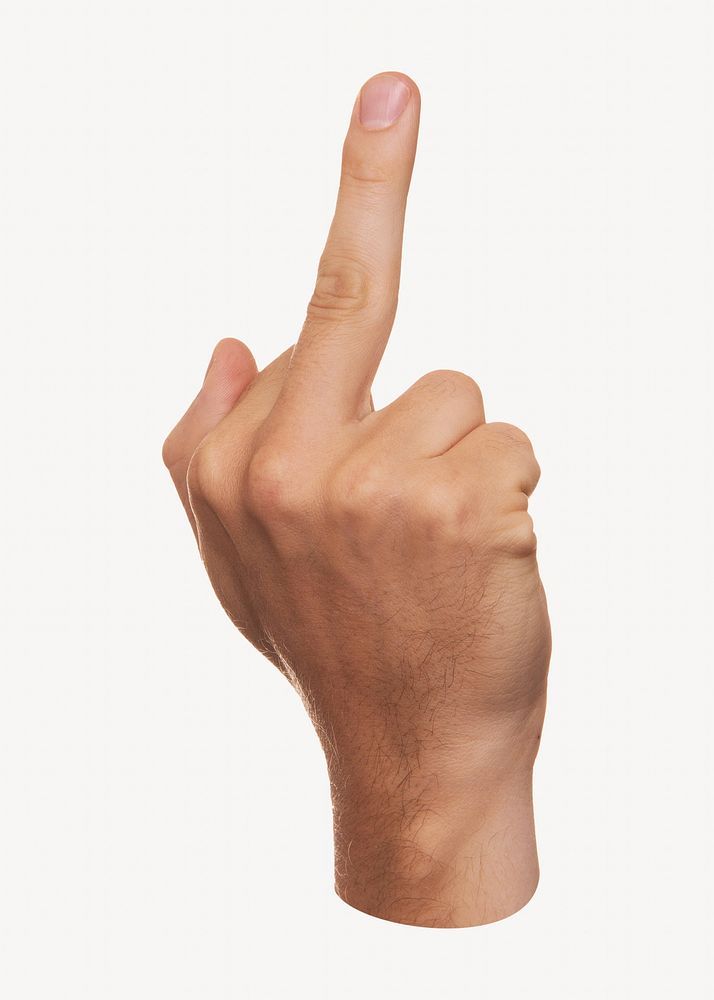 Middle-finger hand, isolated image