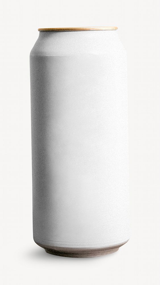 White beer can isolated image