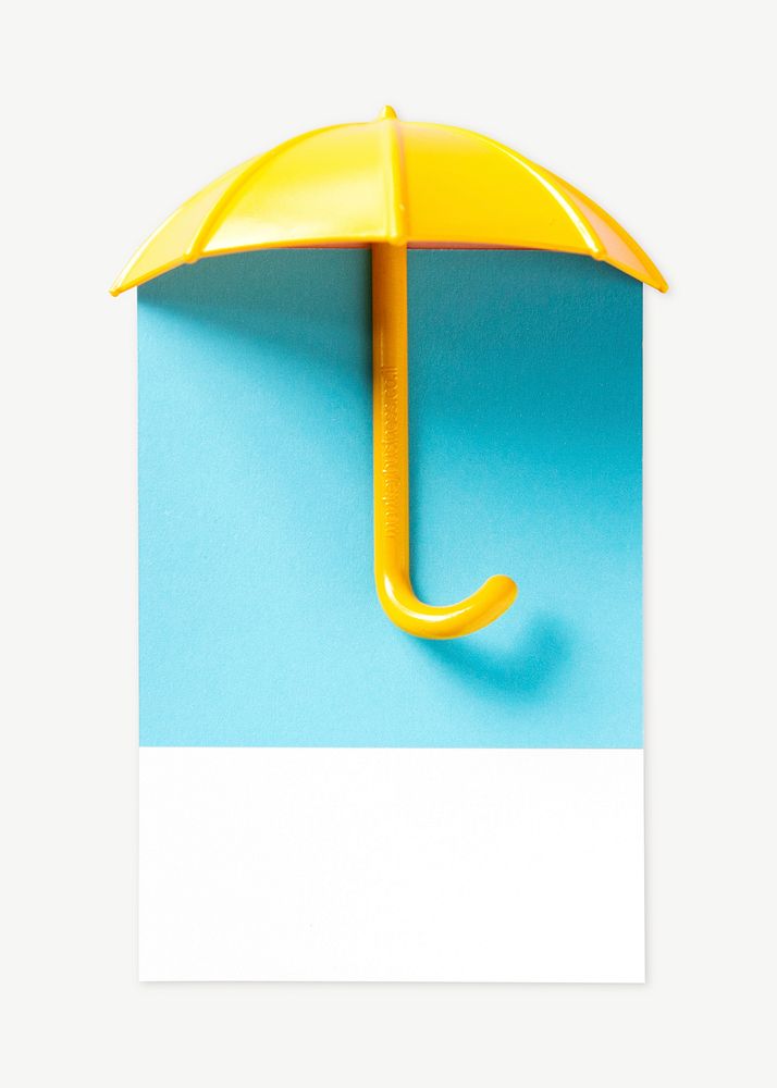 Yellow umbrella casting a shadow collage element psd