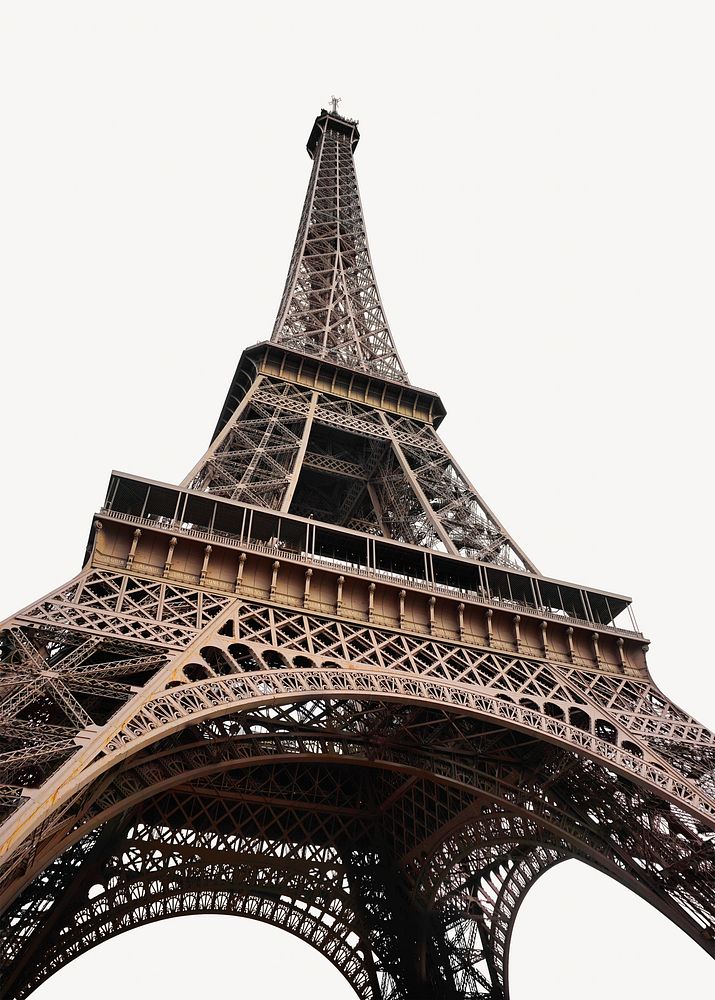  Eiffel Tower in Paris, France isolated design