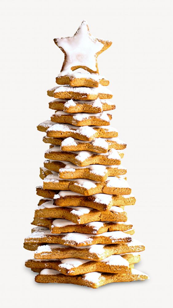 Christmas tree, gingerbread cookie isolated design