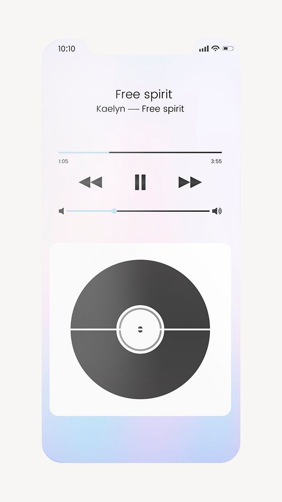 Smartphone screen mockup, music app's user interface psd