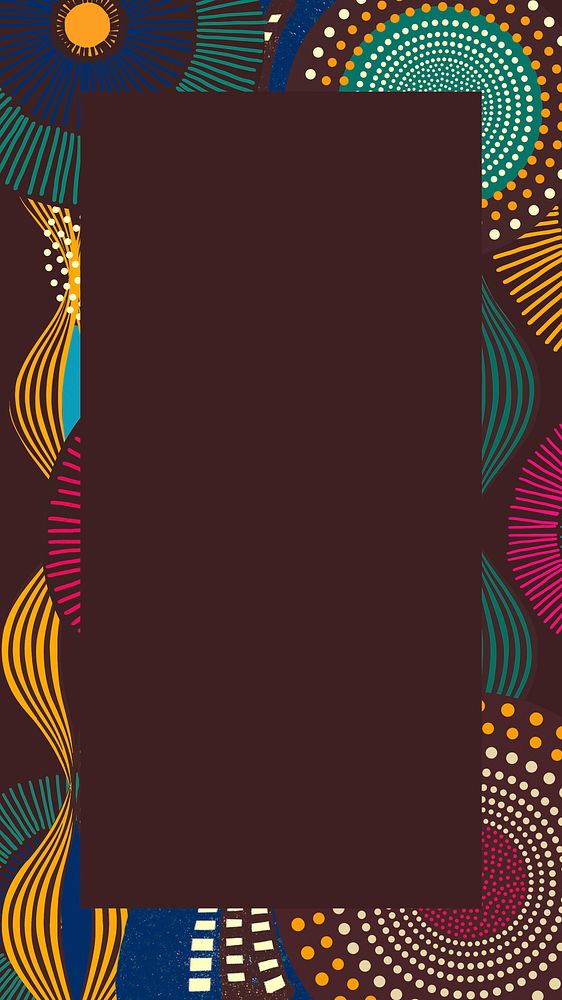 African tribal pattern iPhone wallpaper, colorful abstract frame background psd