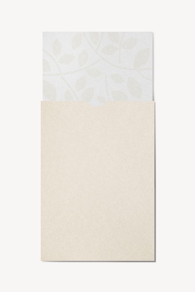 Floral invitation card in beige envelope