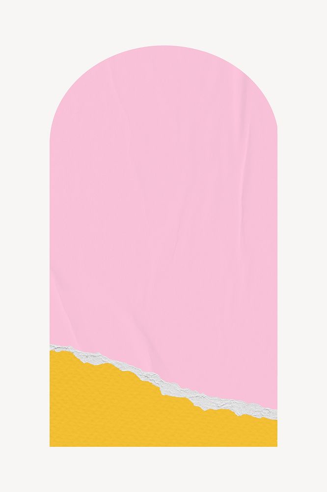 Pink arch shape frame, paper craft design psd