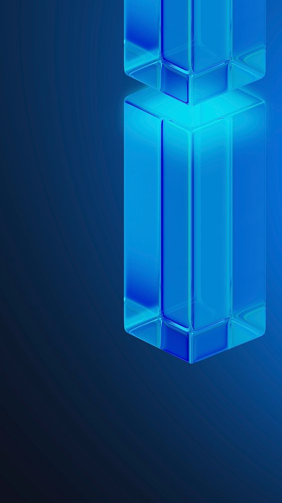 Blue glass pillars mobile wallpaper, digital remix