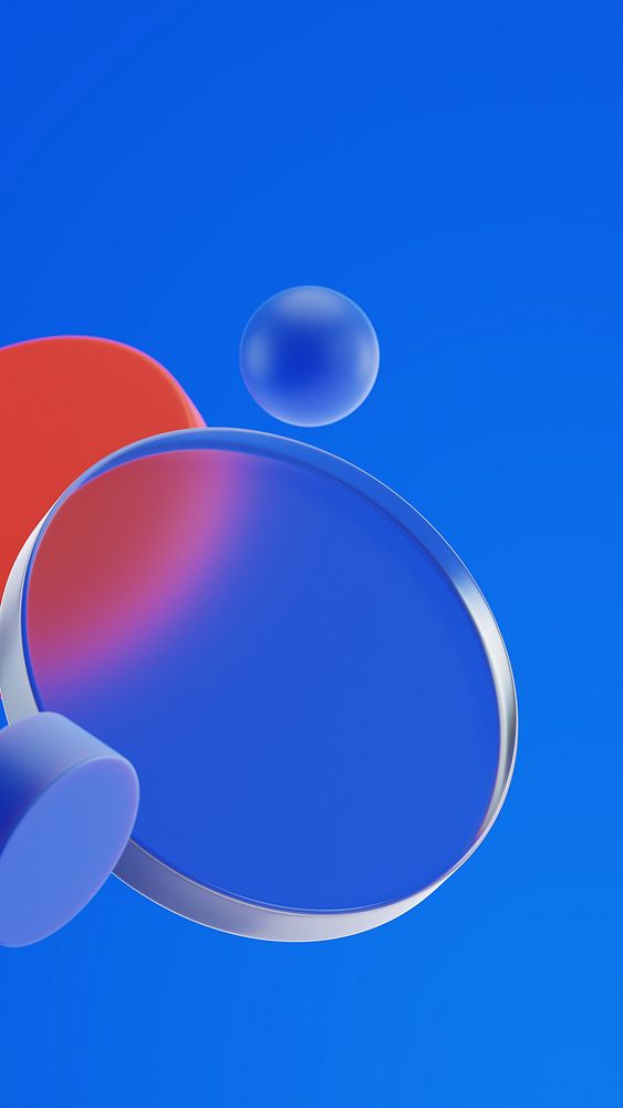 Abstract blue geometric mobile wallpaper, digital remix