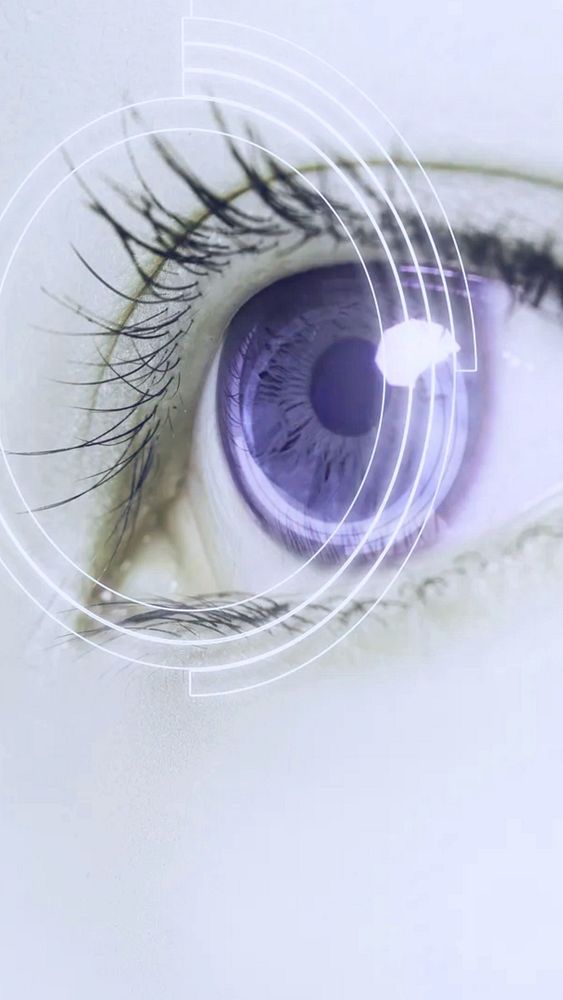 Technology vision mobile wallpaper, eye scan, digital remix