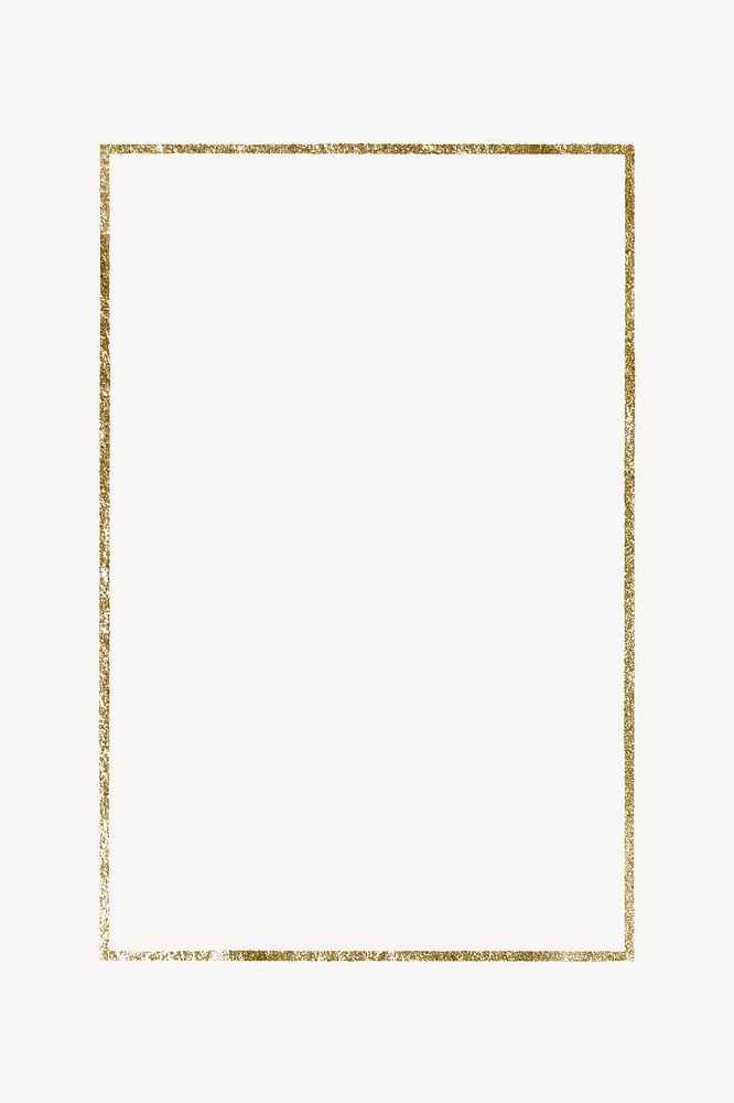 Gold rectangle frame, vintage clipart