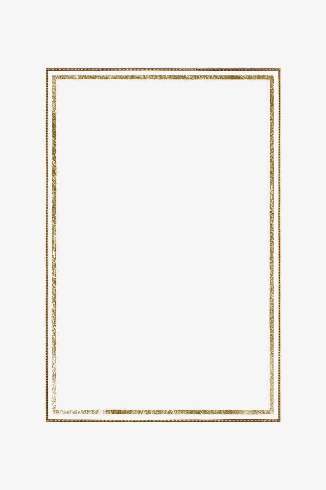 Gold rectangle frame, vintage clipart