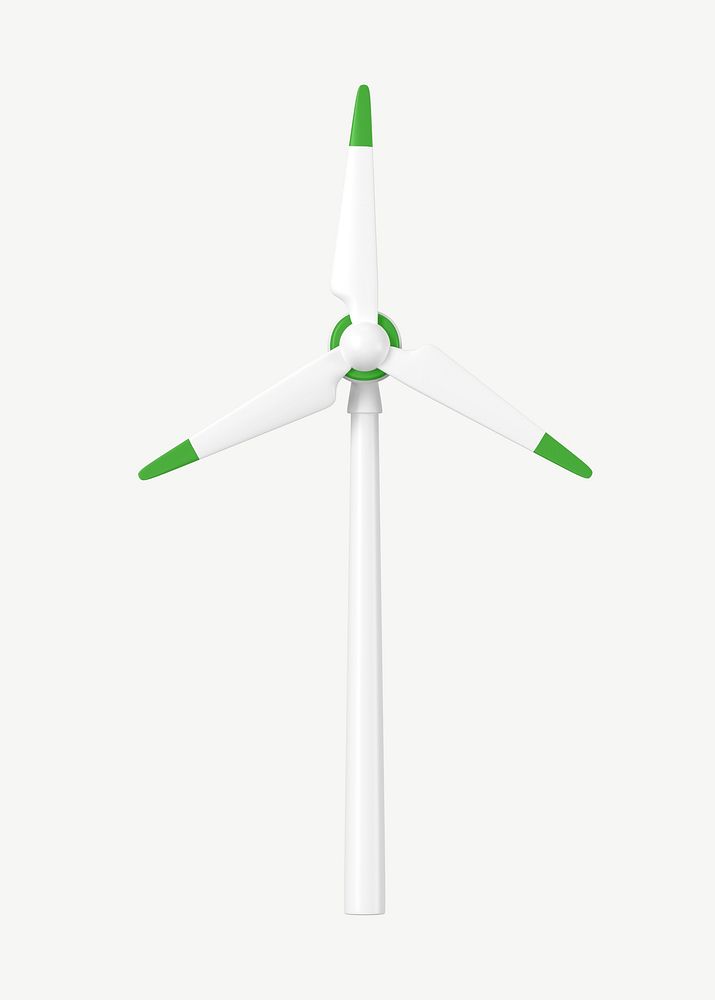 3D wind turbine, collage element psd
