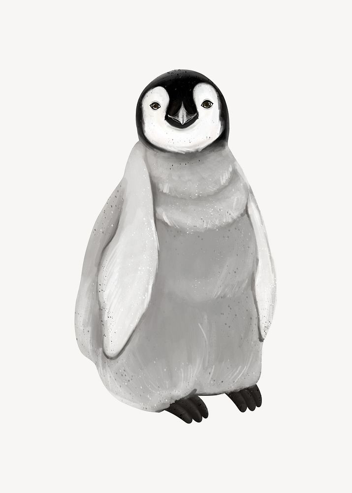 Baby penguin, cute hand drawn illustration
