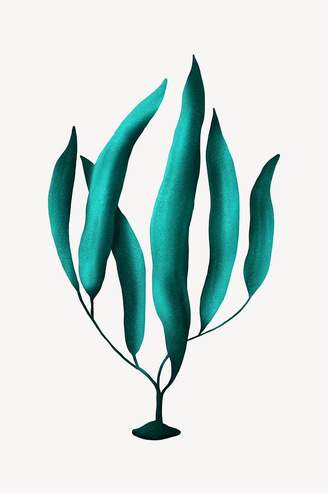 Green ocean plant, aesthetic paint illustration