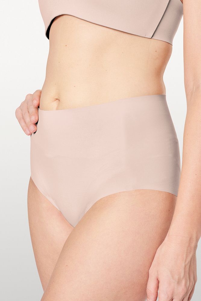 Women's high waisted underwear mockup