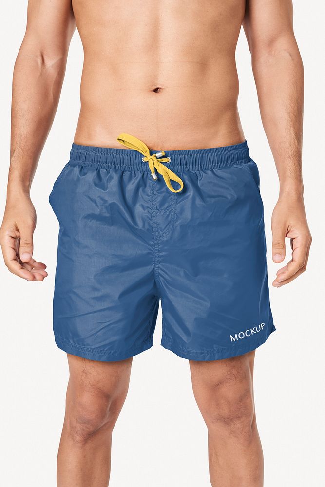 Blue board shorts men's swimwear mockup