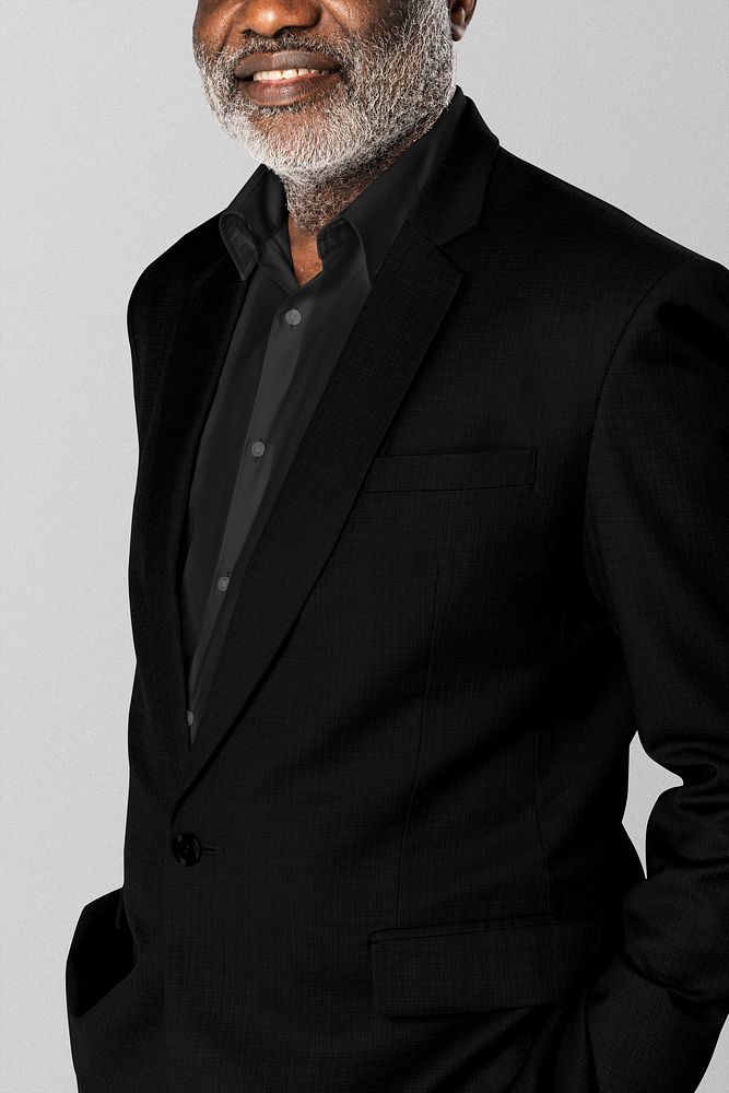 Black business suit mockup psd formal attire men&rsquo;s apparel
