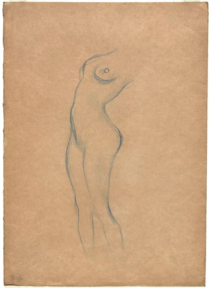 Study for a standing female nude to the left by Gustav Klimt