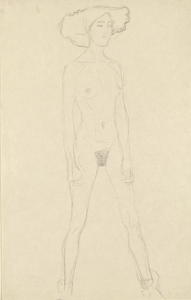 Standing female nude by Gustav Klimt