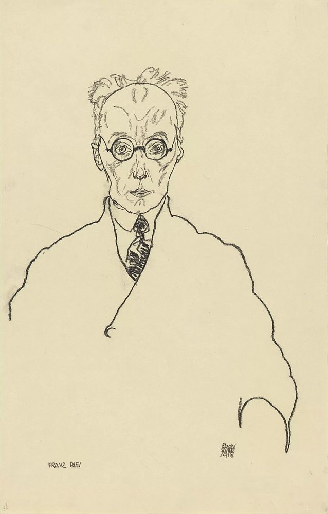 Portrait of the writer Franz Blei by Egon Schiele