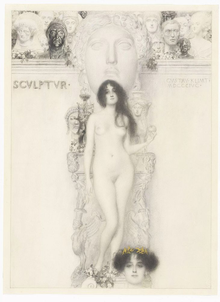 "Sculpture" (template for: Allegories N.F. No. 58) by Gustav Klimt
