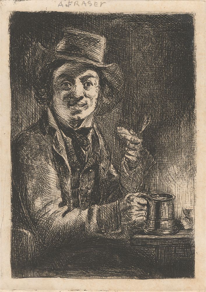 A Seated Man Drinking