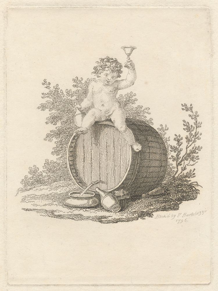 Bacchus on a Barrel by Francesco Bartolozzi 