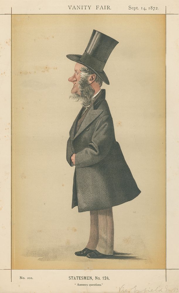 Politicians - Vanity Fair - 'Answers questions'. Viscount Enfield. September 14, 1872
