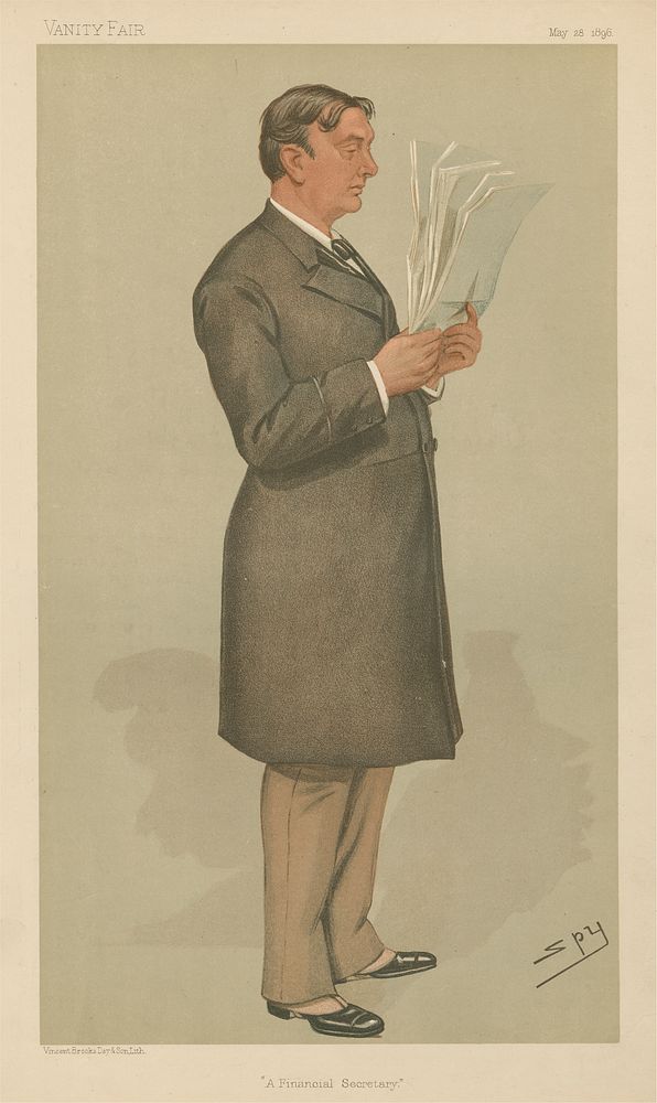Politicians - Vanity Fair - 'A Financial Secretary'. Rt. Hon. R.W. Hanbury. May 28, 1896