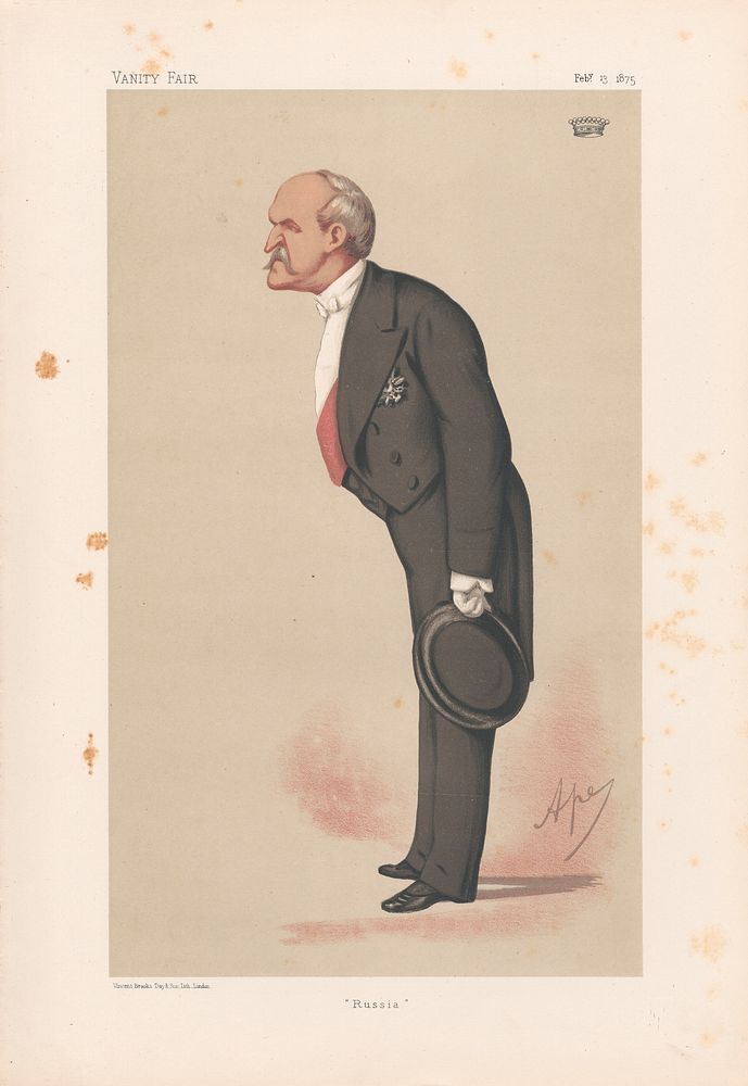 Vanity Fair, Ambassadors to England. 'Russia'. Count Schouvaloff. 13 February 1875