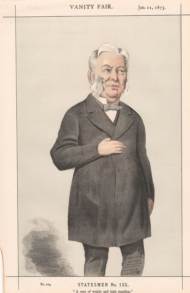 Vanity Fair - Bankers and Finaciers. 'A Man of weigt and high standing'.Mr. Robert Wigram Crawford. 11 January 1873