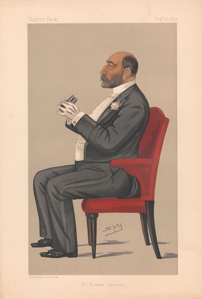Vanity Fair - Bankers and Financiers. Mr. Reuben Sassoon. 20 September 1890