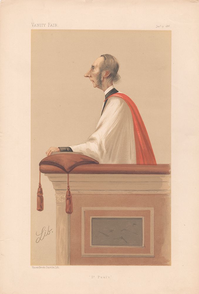 Vanity Fair - Clergy. 'St. Pauls.' Rev. Richards W. Church. 30 January 1886