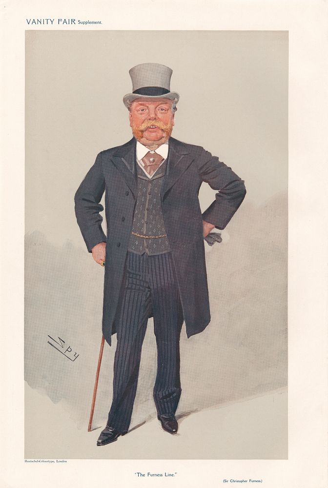 Vanity Fair - Businessmen and Empire Builders. 'The Furnace Line'. Sir Christopher Furness. 21 October 1908