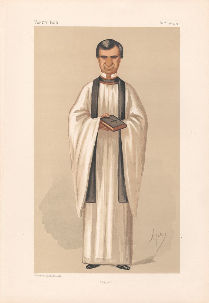 Vanity Fair - Clergy. 'Prayers'. Rev. Henry White. 26 December 1874
