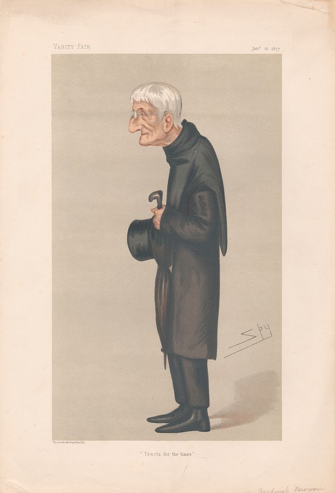 Vanity Fair - Clergy. 'Tracts for the times'. Cardinal Newman. 20 January 1877
