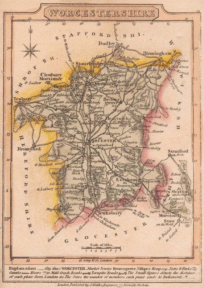 Map of Worcestershire