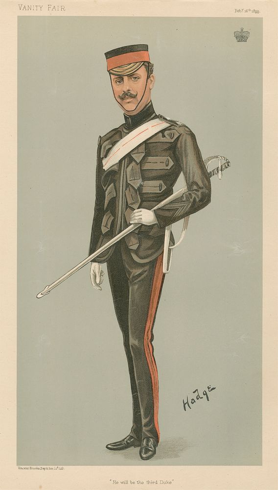 Vanity Fair: Military and Navy; 'He will be the Third Duke', The Marquis of Hamilton, February 16, 1899
