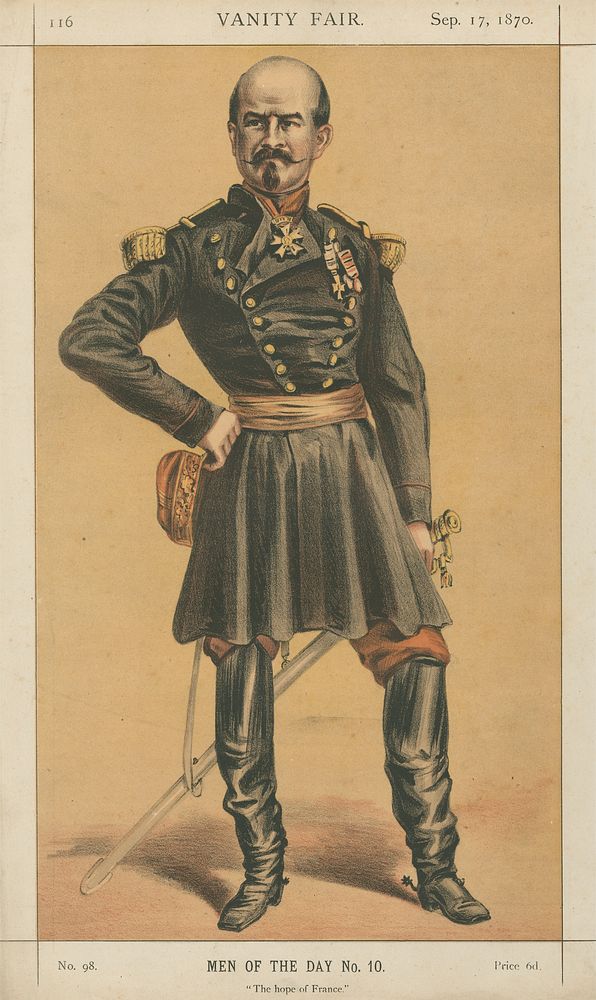 Vanity Fair: Military and Navy; 'The Hope of France', General Trochu, September 17, 1870