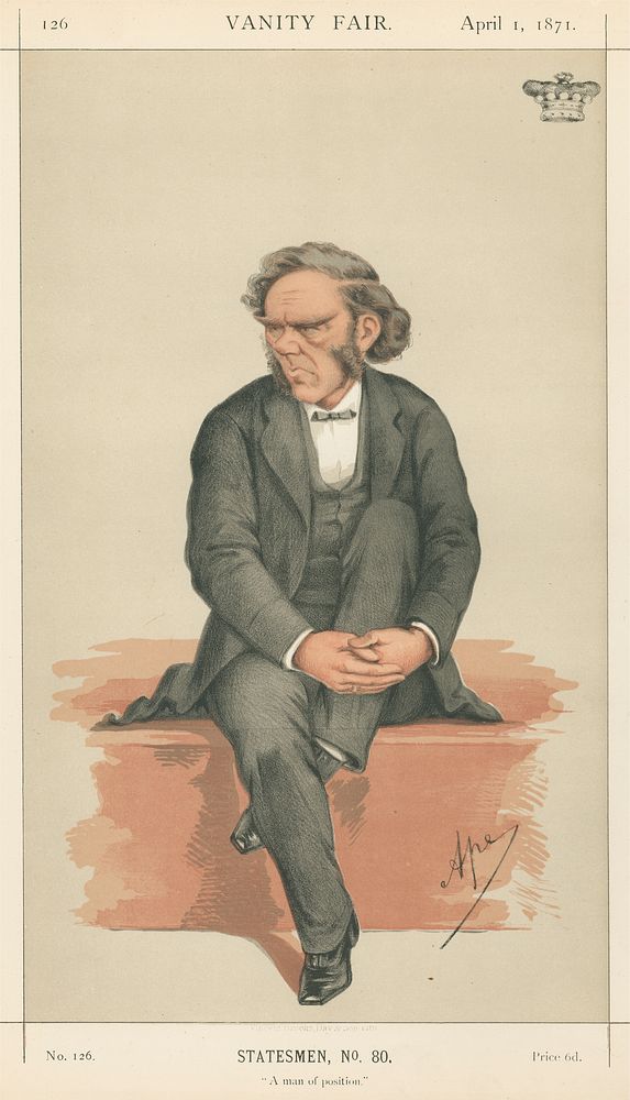 Politicians - Vanity Fair. 'A man of position'. Lord Lyttelton. 1 April 1871