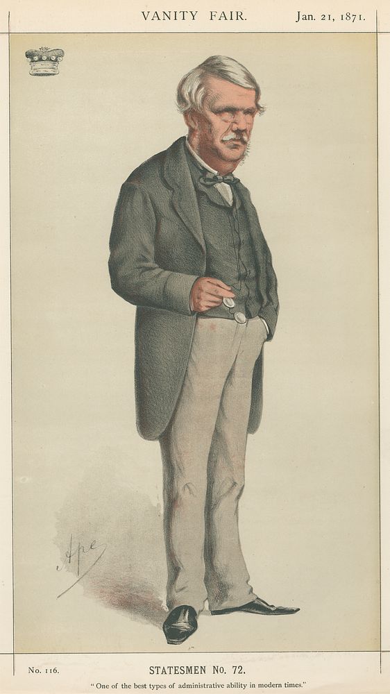 Politicians - Vanity Fair. 'One of the best types of administrative ability in modern times.' Lord Lawrence. 21 June 1871